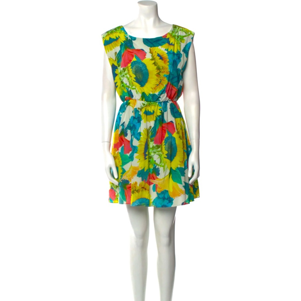 Alice + Olivia Alissa Sunflower Floral Print  Silk Dress - Picture 15 of 15